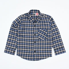 Boys English Collar Checkered Shirt