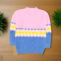 Girls Double Shade Snow Flake Pattern Sweater