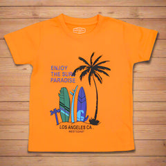 Enjoy The Surf Paradise Summer Half Sleeves Boys T-Shirt