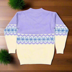 Girls Double Shade Snow Flake Pattern Sweater