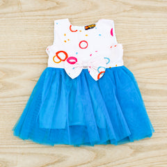 Colorful Circles Sleeveless Cotton Mesh Tutu Frock