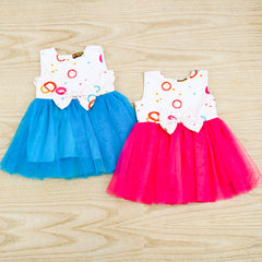 Colorful Circles Sleeveless Cotton Mesh Tutu Frock
