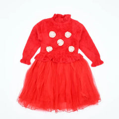 Girls Mesh Frock Sweater