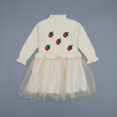 Girls Mesh Frock Sweater
