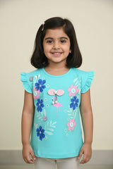 Floral Fun Outdoor Summer Half Sleeves Girls T-Shirt
