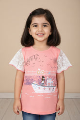 Sea Trip Outdoor Summer Half Sleeves Girls T-Shirt