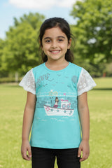 Sea Trip Outdoor Summer Half Sleeves Girls T-Shirt