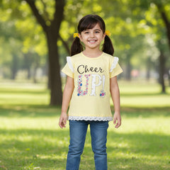 Cheer Up Outdoor Summer Half Sleeves Girls T-Shirt