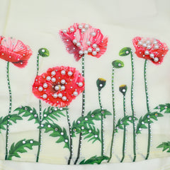 Girl Yellow Crepe Printed Embellished Shirt