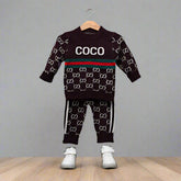 Coco Melon Baby Boy Baby Girl 2 Piece Woolen Winter Dress