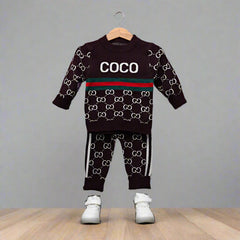 Coco Melon Baby Boy Baby Girl 2 Piece Woolen Winter Dress