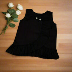 Chic Cross Frills Sleeveless Top & Contrast Leopard Print Pants Set with Summer Hat - Perfect for Casual Outings & Events