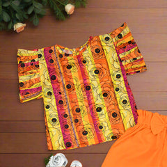 Floral Print Flutter Sleeves Top & Shorts Set – Perfect for Summer Outings