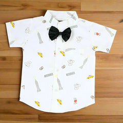 Baby Boy Toddler Boy I LOV NY Bowtie Shirt Shorts & Suspender Set – Stylish Outfit for Special Occasions