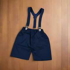 Baby Boy Toddler Boy Sailorman Adventure Trip Bowtie Shirt Shorts & Suspender Set – Stylish Outfit for Special Occasions