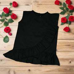 3-Piece Baby Girl Summer Outfit – Ruffle Top, Paris Tour Print Pants & Sun Hat Set, Perfect for Outings and Casual Wear