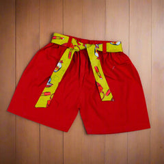 Vibrant Print Off Shoulder Top & Belted Shorts Set – Perfect for Summer Outings