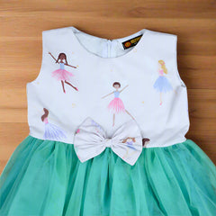 Fairy Princess Sleeveless Cotton Mesh Tutu Dress with Bow – Toddler & Girls Casual Wear Party Frock