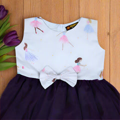 Fairy Princess Sleeveless Cotton Mesh Tutu Dress with Bow – Toddler & Girls Casual Wear Party Frock