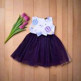 Air Balloons Adventure Trip Sleeveless Cotton Mesh Tutu Dress with Bow – Toddler & Girls Casual Wear Party Frock
