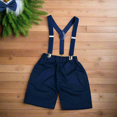 Baby Boy Toddler Boy Beautiful Stripes Bowtie Shirt Shorts & Suspender Set – Stylish Outfit for Special Occasions