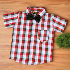 Baby Boy Toddler Boy Super Stylish Checkered Bowtie Shirt Shorts & Suspender Set – Stylish Outfit for Special Occasions