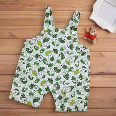 Baby Boy Dungaree Shorts Set – Animal Print Overalls with Half Sleeve T-Shirt (3–24 Months)