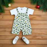Baby Boy Dungaree Shorts Set – Animal Print Overalls with Half Sleeve T-Shirt (3–24 Months)