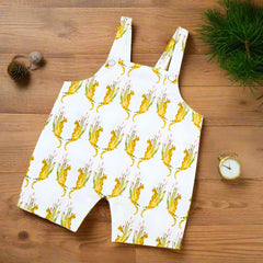 Baby Boy Dungaree Shorts Set – Leopard Print Overalls with Half Sleeve T-Shirt (3–24 Months)