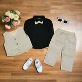 Classic Gentleman Baby & Toddler Outfit – Corduroy Waistcoat & Pants with Cotton Shirt (3M-4Y)