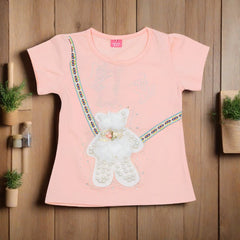 Floral Pearls Teddy Bear Beads Girls T-Shirt