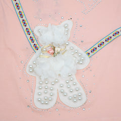 Floral Pearls Teddy Bear Beads Girls T-Shirt
