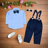 Boys' Formal 3-Piece Outfit – Long Sleeve Shirt, Pants & Suspenders Set | Dressy Toddler Clothes for Fall, Winter & Spring