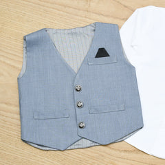 Boys' Formal 3-Piece Outfit Set – Dress Shirt, Vest & Pants for Weddings & Special Occasions