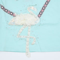 Floral Pearls Flamingo Beads Girls T-Shirt