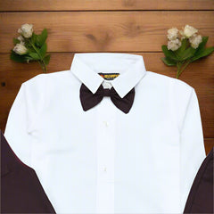 Stylish Boys' Burgundy Suit Set – Formal 3-Piece Outfit for Weddings & Events