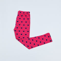 Girls Hearts Hot Pink Color Super Quality Cotton Tights