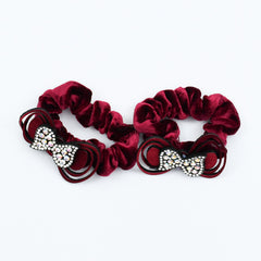 Stylish & Fashionable Fancy Hair Velvet Girls Scrunchies Set