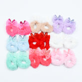 Girls Stylish & Modern Faux Fur Kitty Hair Scrunchies Set