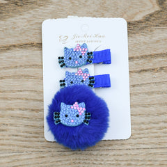 Girls Modern & Classic Cute Kitty Fancy Hair Pins Set