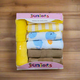 New Born Pack of 8 Multi Design Baby Wash Clothes - Assorted Mix Colors