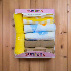 New Born Pack of 8 Multi Design Baby Wash Clothes - Assorted Mix Colors