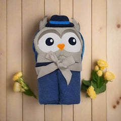 Hudson Baby Owl Hooded Bath Towel