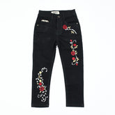 Girls Floral Embroidered Jeans Pants