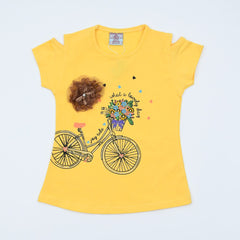 Girls Joy Ride On A Lovely Sunny Day Cotton T-Shirt