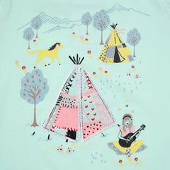 Girls A day to Forest Picnic Cotton T-Shirt