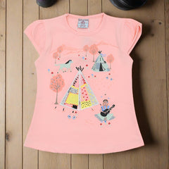 Girls A day to Forest Picnic Cotton T-Shirt