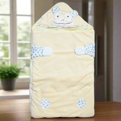 Newborn Baby Receiving Blanket Wearable Cute Bear Swaddle Blanket Flannel Quilted Sleeping Bag