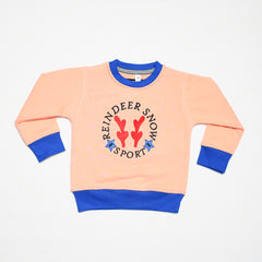 Reindeer Embroidered Pattern Girls Sweatshirt