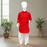 Roll Up Sleeves Boys Kurta Pajama Dress